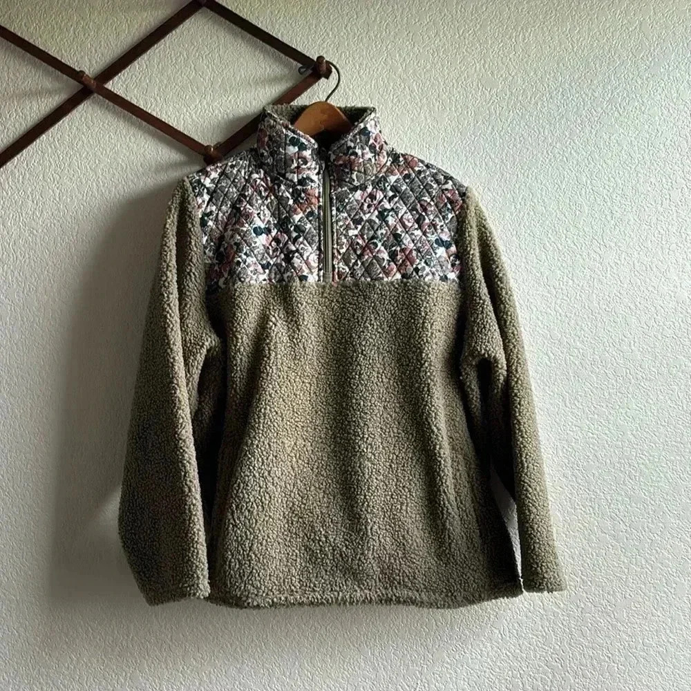 Vera Bradley Floral and Sherpa Pullover